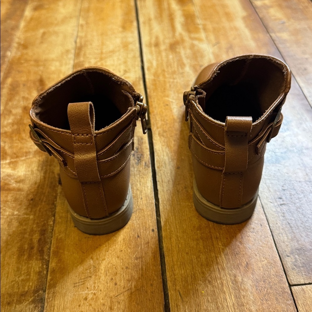 Old Navy Tan Ankle Boots size 9 toddler girl spring neutral - Picture 5 of 9